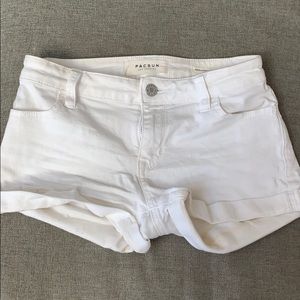 White jean shorts